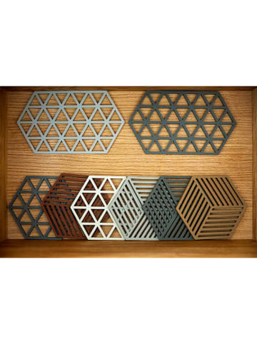 Zone Denmark 2er-Set: Untersetzer "Hexagon" in Grau/ Grün - (L)16 x (B)0,90 x (H)14 cm