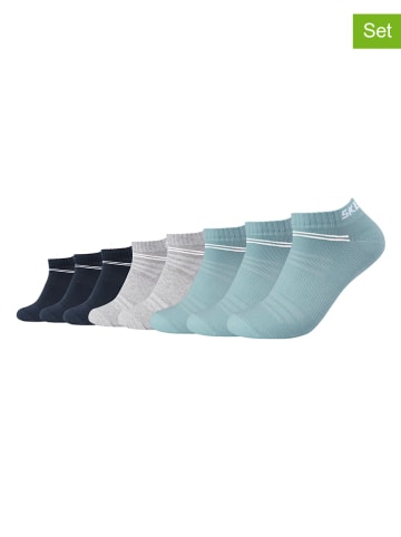 Skechers 8-delige set: sokken turquoise/grijs/zwart