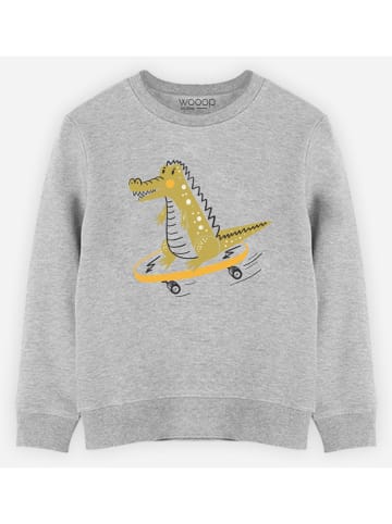 WOOOP Sweatshirt "Croco Skate" in Grau