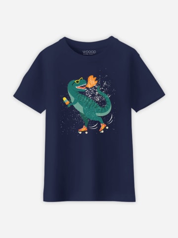 WOOOP Shirt "Dino Rollers" donkerblauw
