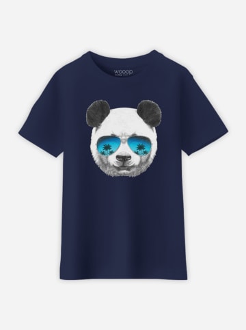 WOOOP Koszulka "Panda Sunglasses" w kolorze granatowym
