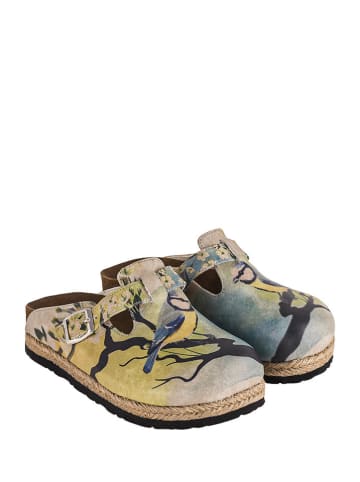 Streetfly Leren clogs bruin/meerkleurig