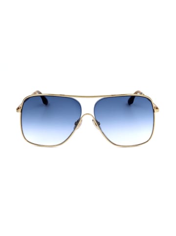 Victoria Beckham Damskie okulary przeciwsłoneczne w kolorze złoto-niebieskim