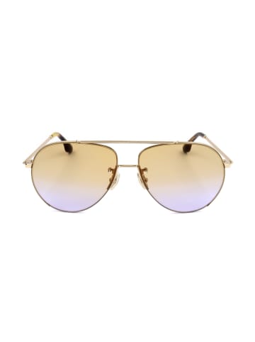 Victoria Beckham Damskie okulary przeciwsłoneczne w kolorze złoto-czarnym