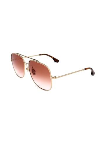 Victoria Beckham Damskie okulary przeciwsłoneczne w kolorze złoto-jasnobrązowym