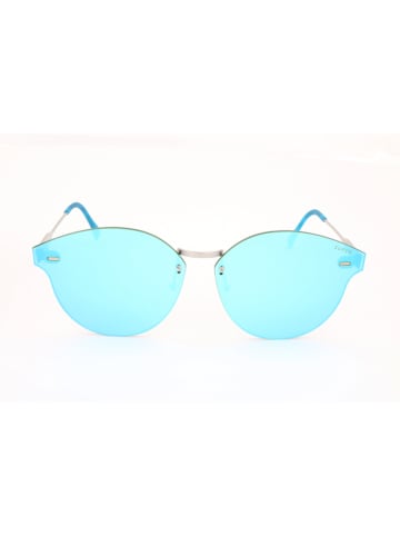 Retrosuperfuture Damen-Sonnenbrille in Silber/ Hellblau