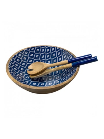 Ard'time Salatbesteck "Majorelle" in Braun/ Blau - (L)30 x (B)7,5 cm