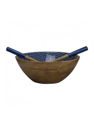 Ard'time Salatbesteck "Majorelle" in Braun/ Blau - (L)30 x (B)7,5 cm