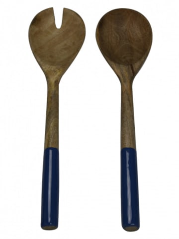 Ard'time Salatbesteck "Majorelle" in Braun/ Blau - (L)30 x (B)7,5 cm