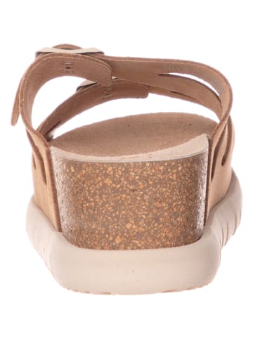 Yokono Leren slippers beige