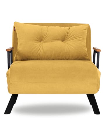 Evila Slaapbank "Sando" mosterdgeel - (B)60 x (H)78 x (D)78 cm