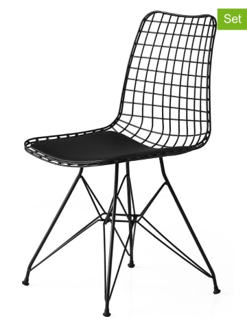 Evila Krzesła (2 szt.) w kolorze czarnym - 46 x 81 x 42,5 cm