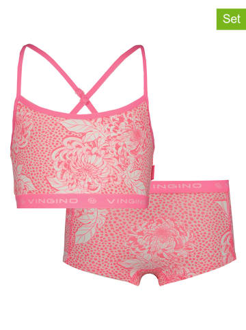 Vingino 2-delige ondergoedset "Flower" roze/crème
