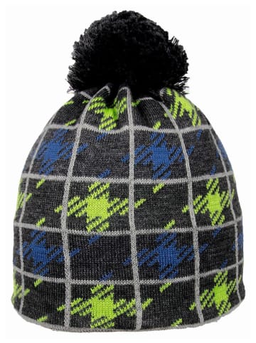 Döll Muts met pompon antraciet/groen