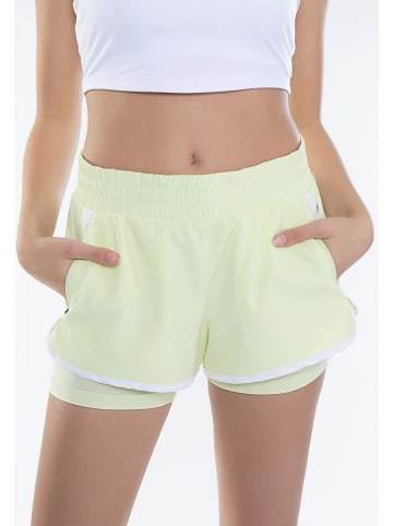 SPYDER Trainingsshort lichtgeel/wit