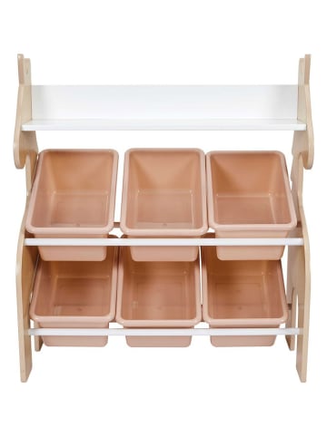 The Home Deco Kids Regal in Natur/ Rosa - (B)63,5 x (H)71,5 x (T)29,5 cm