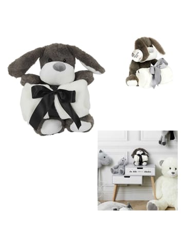 The Home Deco Kids Knuffeldier-plaid wit/grijs - (L)70 x (B)70 cm