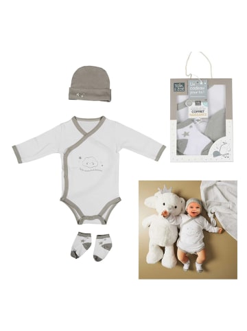 The Home Deco Kids 3-częściowy zestaw w kolorze biało-szarym