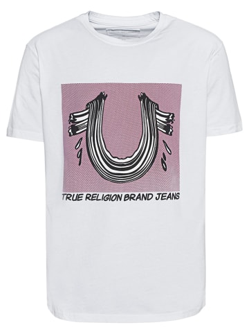 True Religion Koszulka w kolorze biało-jasnoróżowym