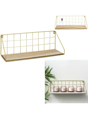 The Home Deco Kids Wandmeubel goudkleurig/lichtbruin - (B)44,5 x (H)15 x (D)15,5 cm
