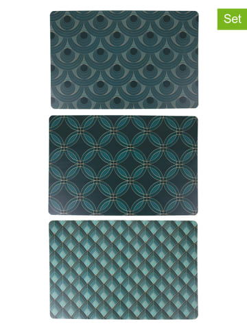 Villa d´Este 6-delige set: placemats blauw - (L)45 x (B)30 cm