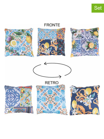 Villa d´Este 3er-Set: Kissen "Italian beauty" in Bunt - (L)45 x (B)45 cm