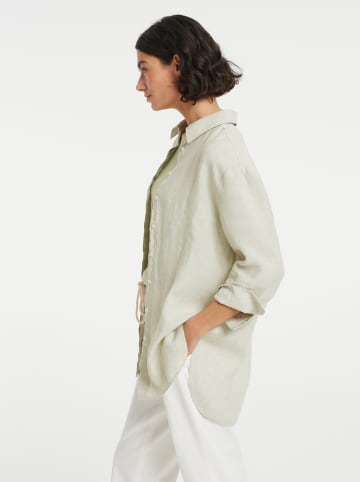 OPUS Leinen-Hemd "Fython two-tone" in Grün