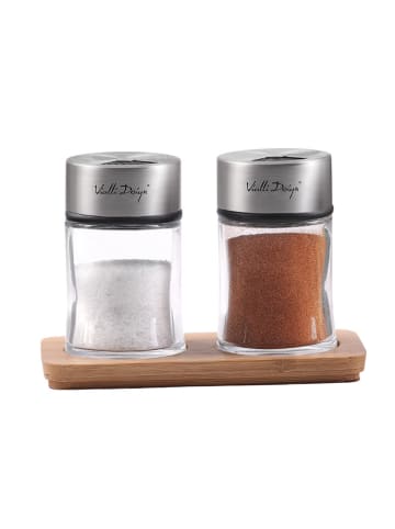 Vialli Design 3tlg. Set: Salz- und Pfefferstreuer