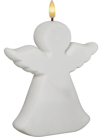 STAR Trading Świeca LED "Flamme Angel" w kolorze białym - 13,5 x 18 cm