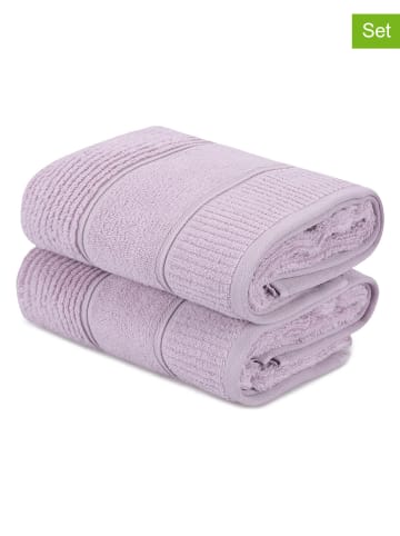 Colorful Cotton Ręczniki (2 szt.) "Daniela" w kolorze fioletowym do rąk