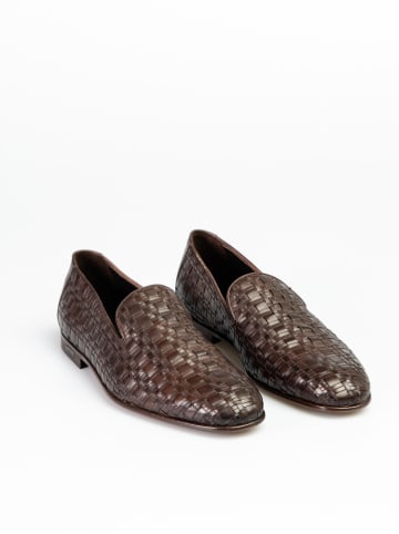 Baldinini Skórzane slippersy w kolorze brązowym