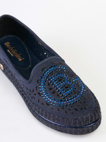 Baldinini Leren espadrilles donkerblauw