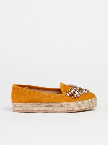 Baldinini Leren espadrilles oranje