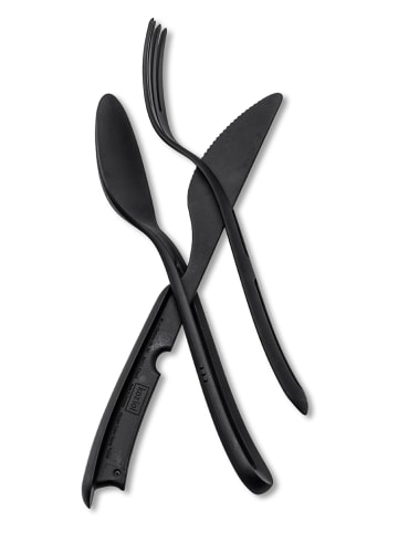 koziol 2er-Set: Besteckset "Klikk" in Schwarz - (L)22 cm