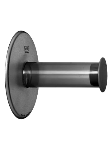 Koziol Toiletrolhouder "Plug'n'roll" grijs - Ø 13 cm