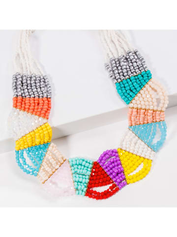 BOMBINHAS Ketting met kristallen en parels - (L)45 cm
