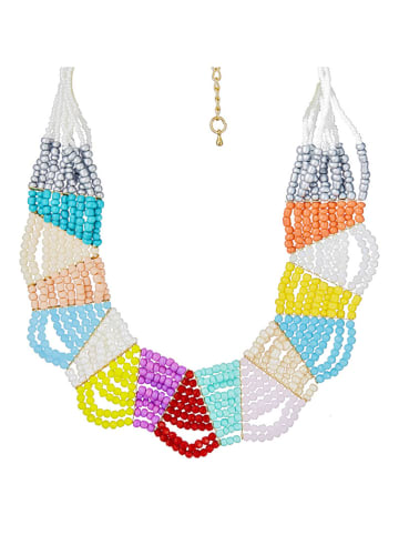 BOMBINHAS Ketting met kristallen en parels - (L)45 cm