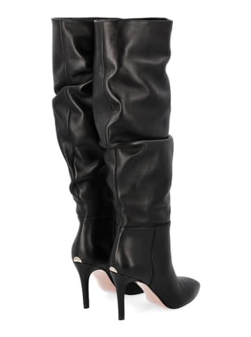 Liu Jo Leder-Stiefel in Schwarz