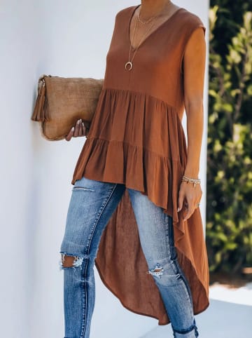 Milan Kiss Top in Hellbraun