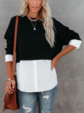 Milan Kiss Sweatshirt wit/zwart