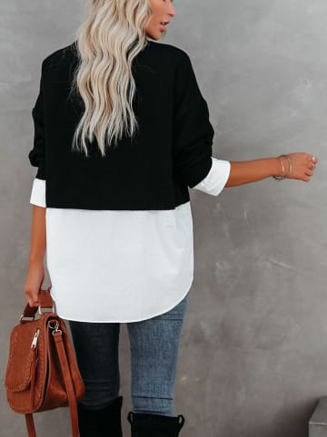 Milan Kiss Sweatshirt wit/zwart