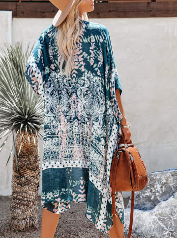 Milan Kiss Kimono in Dunkelblau/ Weiß