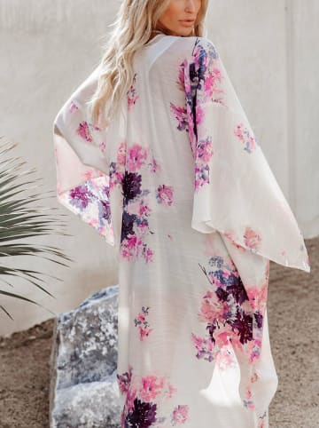 Milan Kiss Kimono w kolorze kremowo-fioletowym
