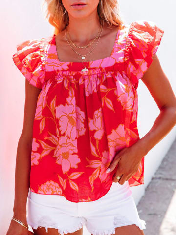 Milan Kiss Blouse rood/lichtroze