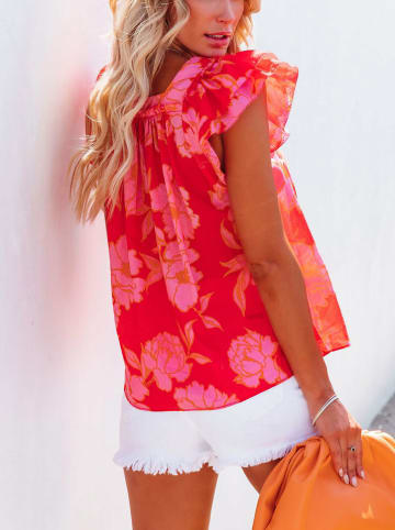 Milan Kiss Blouse rood/lichtroze