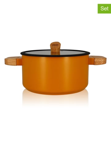 Ogo Living 2-delige set: pan met deksel "Ector" geel - Ø 24 cm