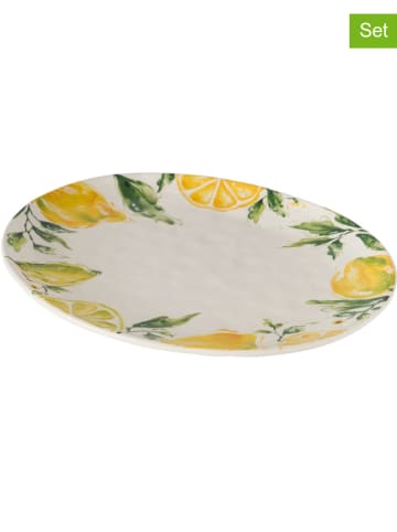 Boltze Talerze (4 szt.) "Lemony" w kolorze biało-żółtym - 39 x 31 cm