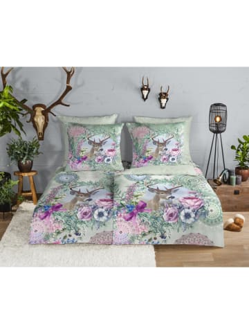 Hip Flanellen beddengoedset "Romini" groen/meerkleurig