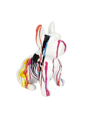 Rétro Chic Decoratief figuur "Bulldog" meerkleurig/wit - (H)30 cm