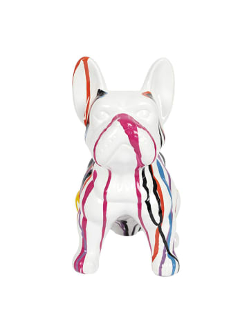Rétro Chic Decoratief figuur "Bulldog" meerkleurig/wit - (H)30 cm
